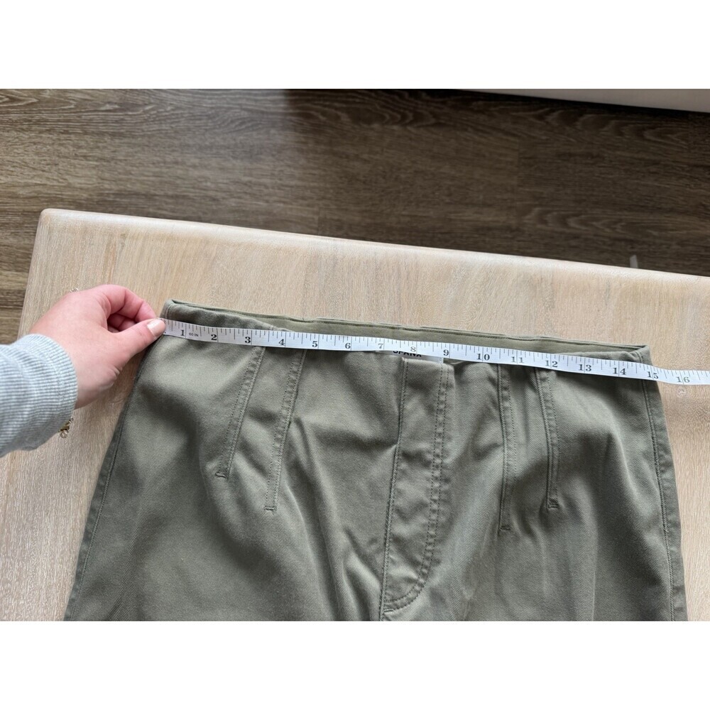 Spanx Stretch Twill Cropped Wide Leg Pant in Olive Green Size Large - Picture 8 of 8